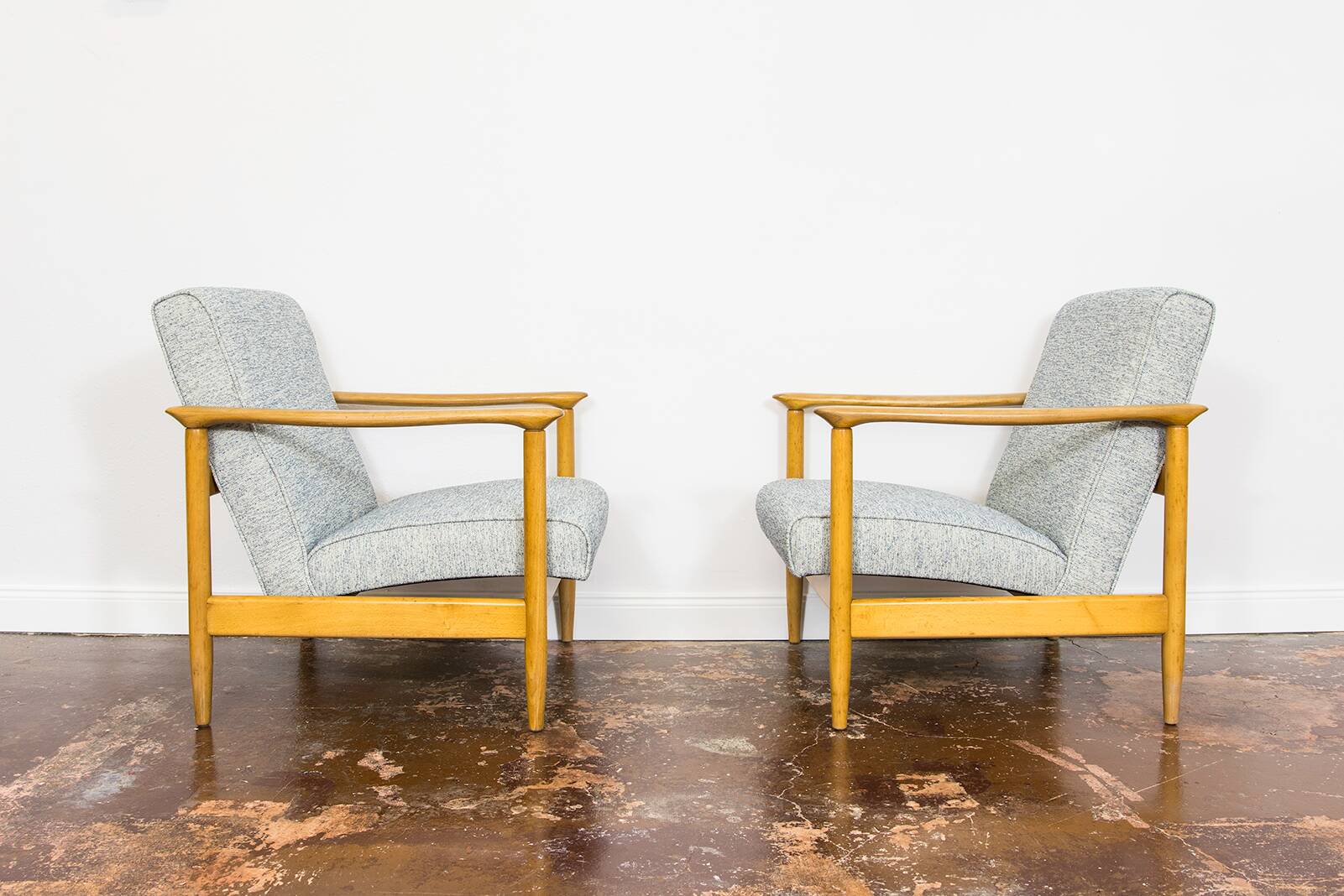Vintage Armchairs Gfm 142 By Edmund Homa, Gfm, Poland, 1960’s, Set Of 2