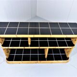 Bamboo rack with black tiles bookcase 1950