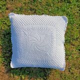 Retro crochet cushion