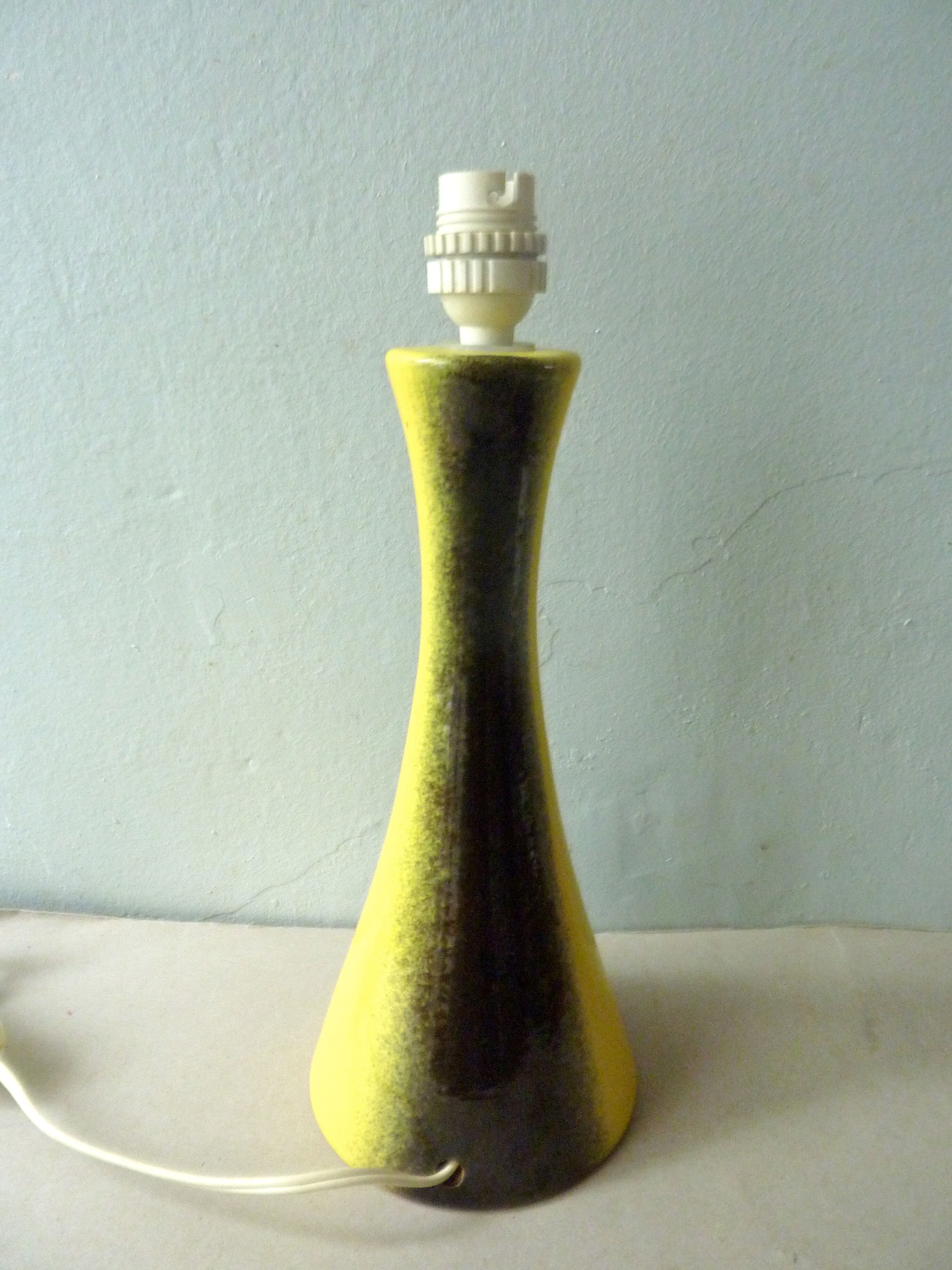 Lamp black and yellow ceramic 70s