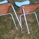 4 chaises vintages en formica bleues
