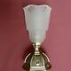 Art Deco period lamp, superb tulip in molded pressed glass signed P MAYNADIER