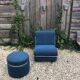 Fauteuil et ottoman années 80