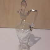 Hand-engraved glass ewer carafe with cap