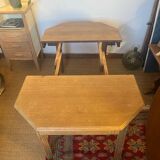 Extendable wooden art deco table for 4 to 8 people