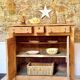 rustic wooden farm buffet sandblasted