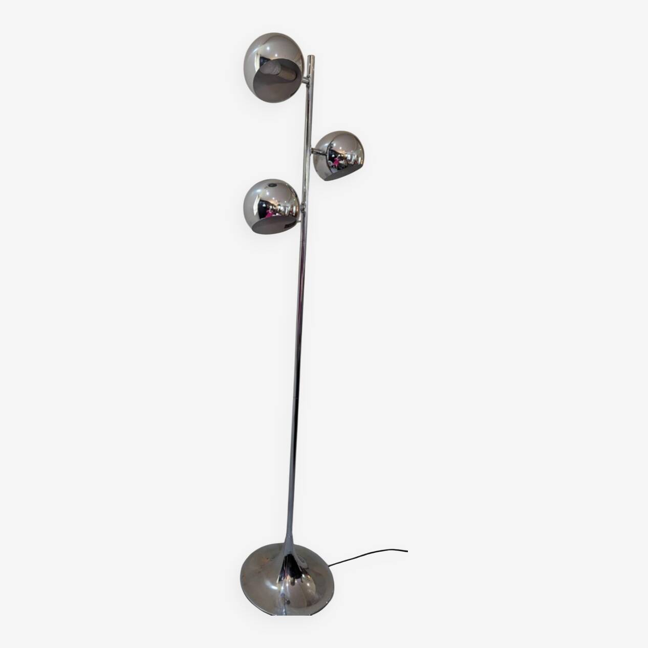 Lampadaire 3 boules Chrome