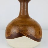 Vintage ceramic vase, brown and white.