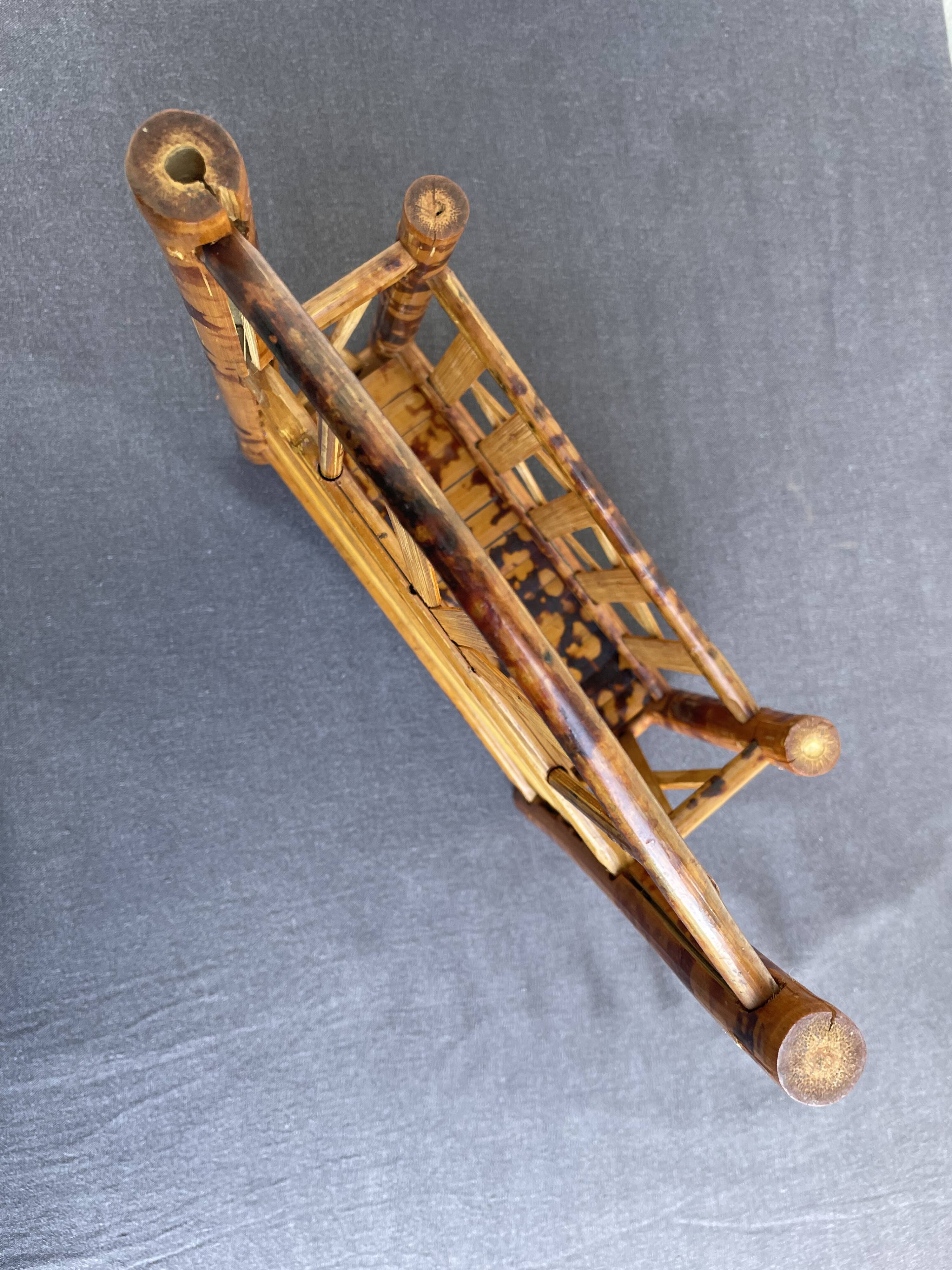 Vintage bamboo tiger wall shelf from the 70s.