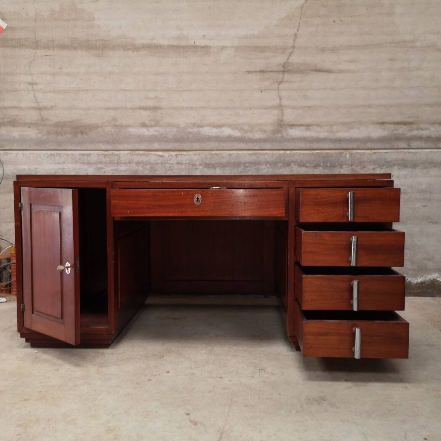 Modernist mahogany desk from cuba dominique art deco 1940
