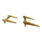2 paires de poignées de porte modernistes en laiton massif 1950–1960