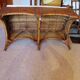 Two-seater banquette in woven rattan, wood and bamboo, 1980s.