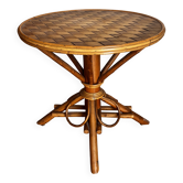 Rattan pedestal table