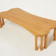 Coffee table signed by Vincent Poujardieu free form in oak 1992
