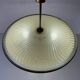 Large UFO design ceiling light in brass and printed glass, 1950s, Italy.