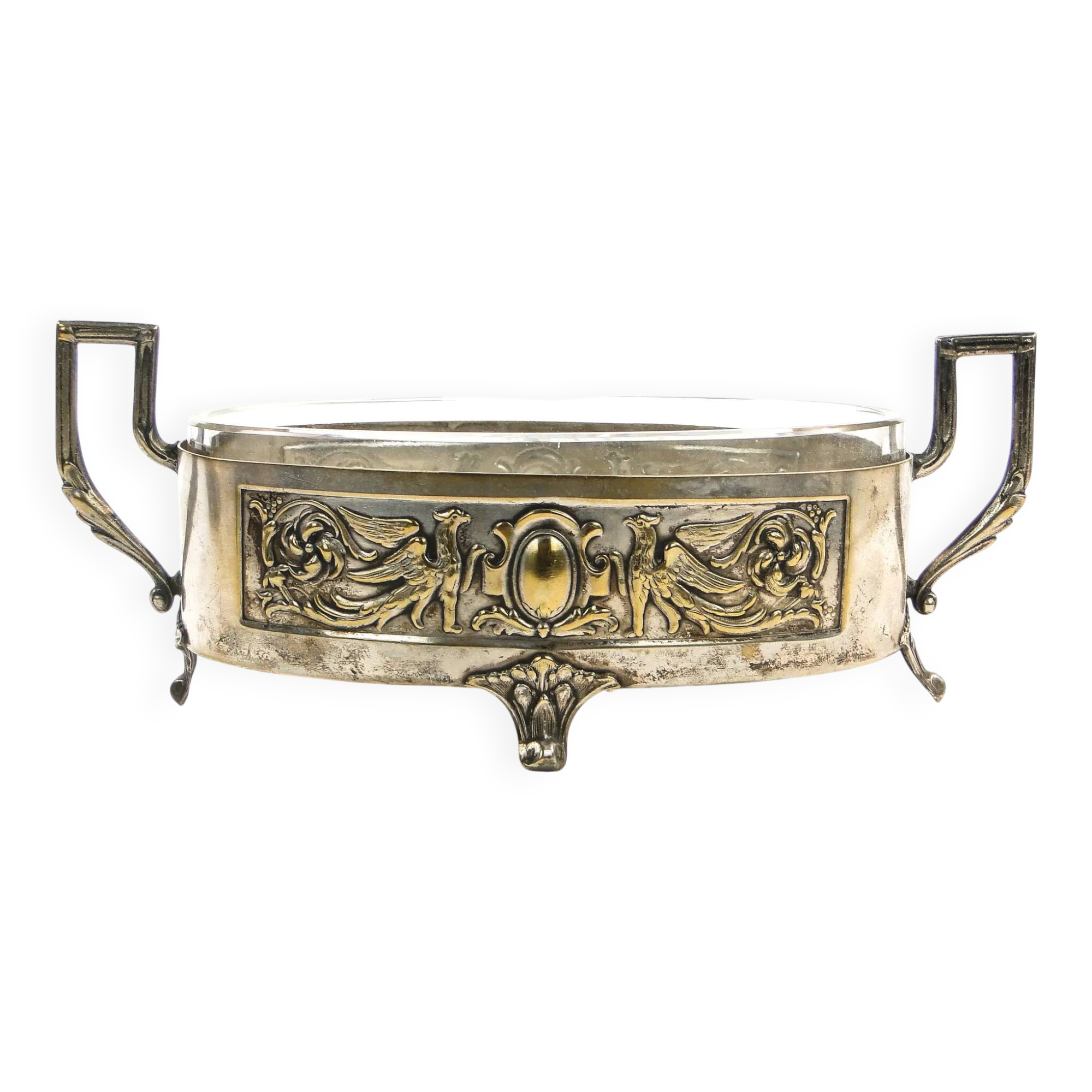 Empire jardiniere, silver-plated brass, Poland, 19th century