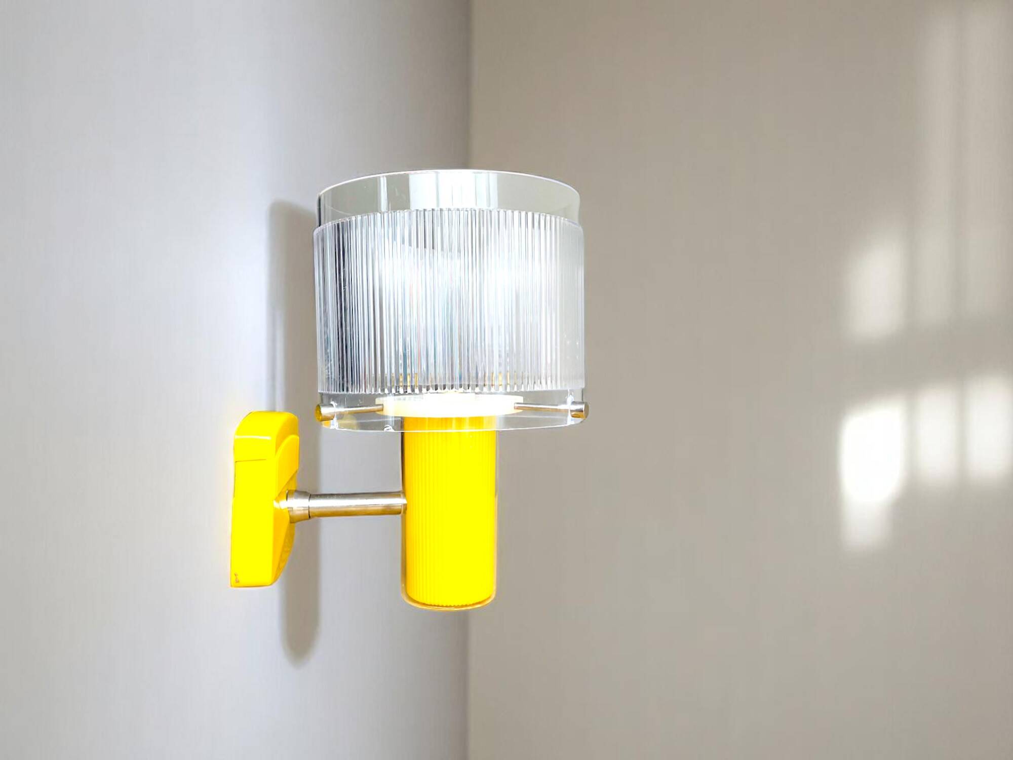 Mid century modern yellow wall sconce light