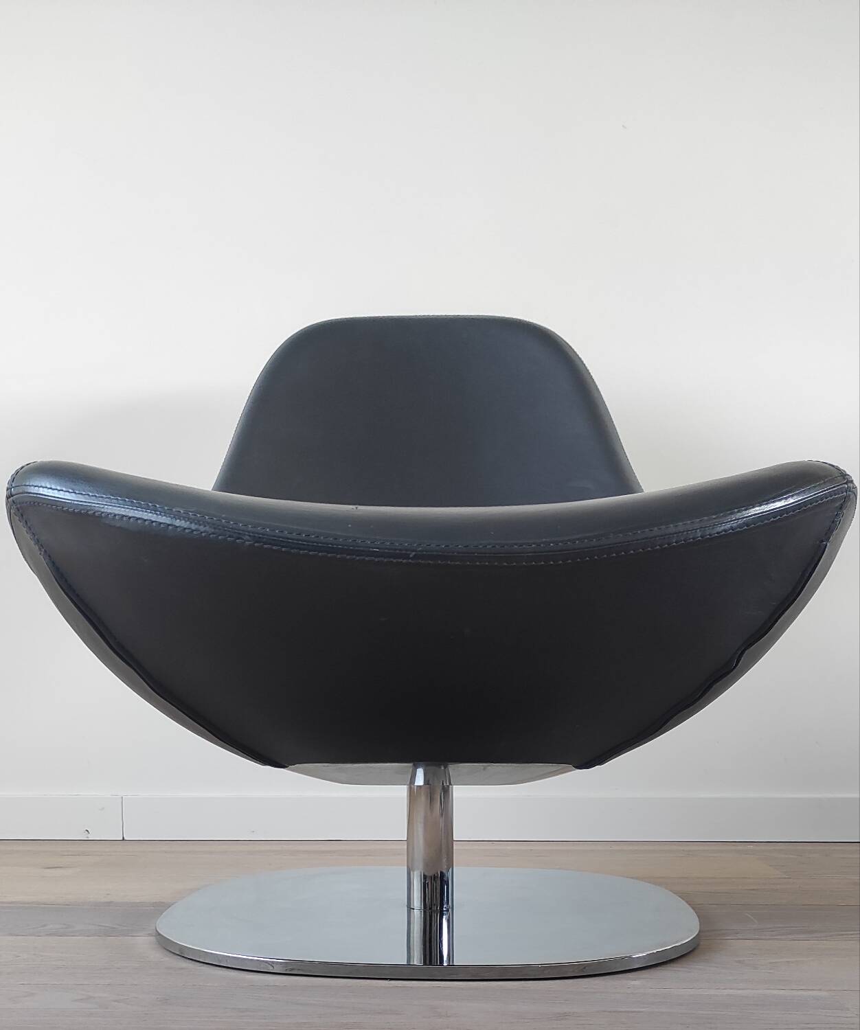 Pair of Tirup Ikea leather armchairs
