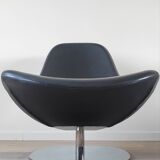 Pair of Tirup Ikea leather armchairs
