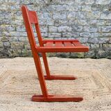 Set of 4 red chairs