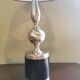 Vintage lamp 70 steel and leather