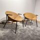 Ensemble de fauteuils lounge en cuir suédé jaune attribués à Hans Olsen, Danemark, années 1960.