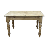 Table de ferme anglaise en sapin des années 1950