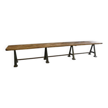 Long industrial refectory table