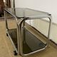 Metal and smoked glass rolling trolley / Bar cart from the 70s