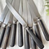 10 Vintage knives in wood and steel LA ROSE, silver medal, France