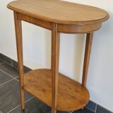 Oval side table with double top in wood - Art Deco style 1940s
