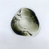 Murano ashtray, black and smoky grey, 1970