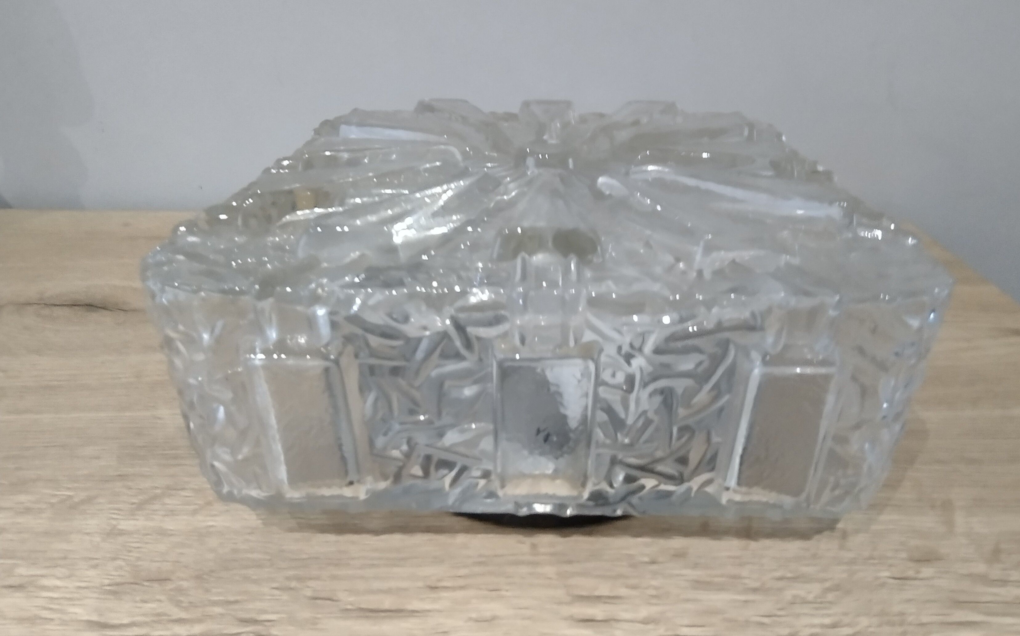 Ceiling lamp / vintage wall lamp xl in molded glass