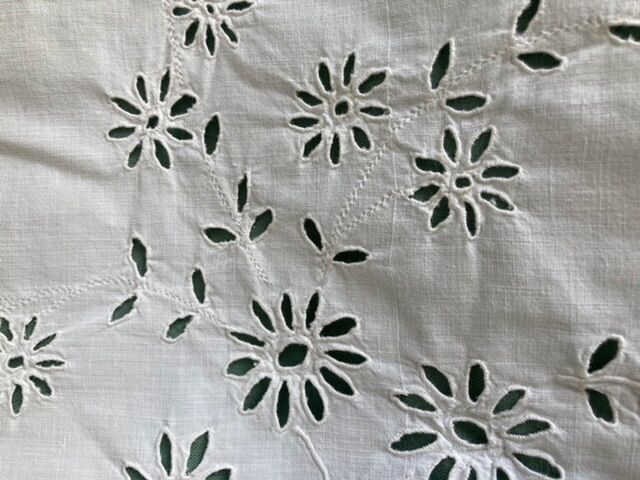 Lot of 2 old embroidered doilies