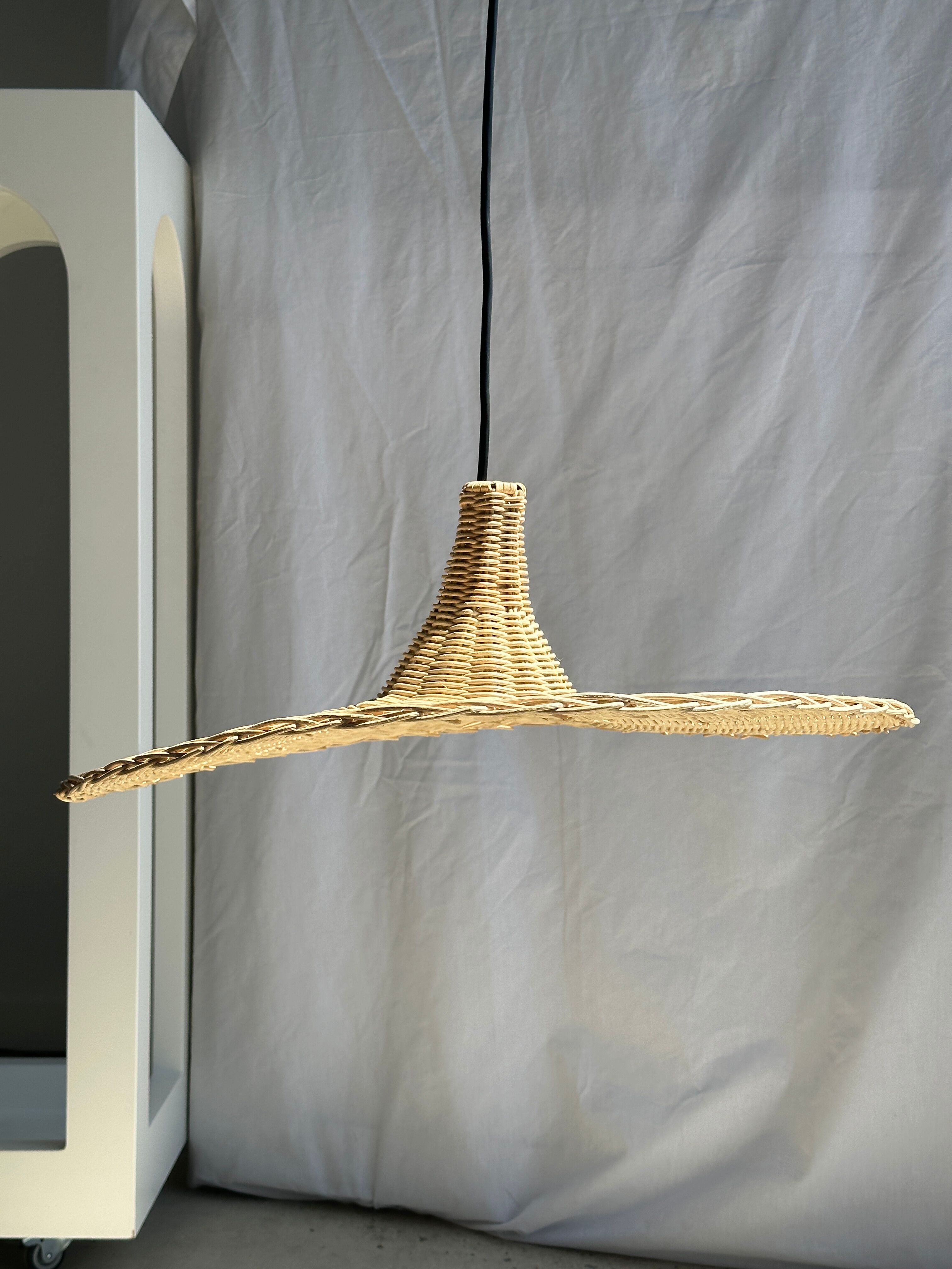 Suspension en rotin en forme chapeau D:60cm