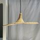 Small suspension, rattan luminaire in hat shape D:60cm