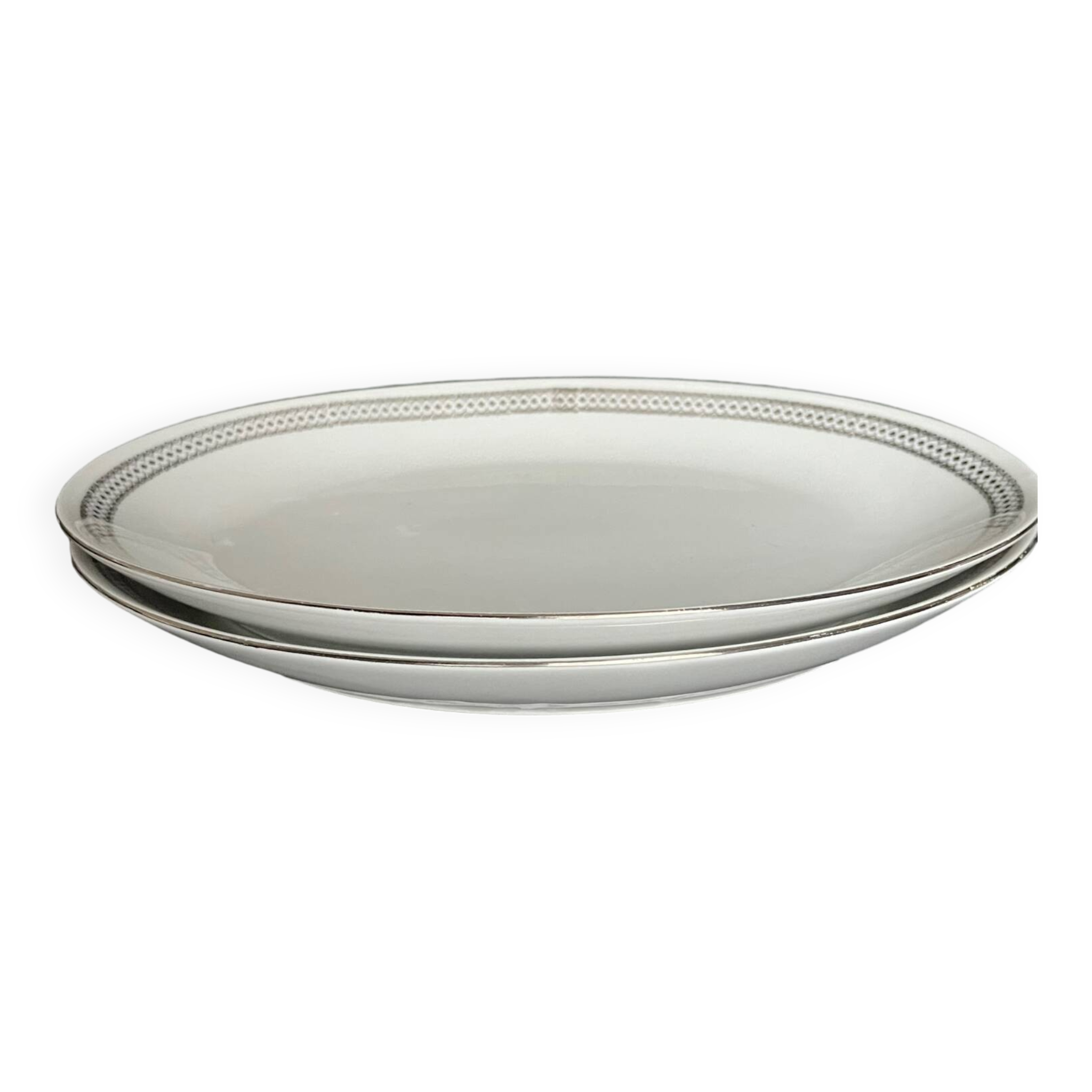 2 plats ovales en porcelaine