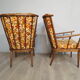 Paire de fauteuils Baumann éventail