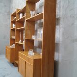 Scandinavian oak modular wall unit, 1960s