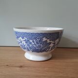 Vintage bowl with blue flower pattern