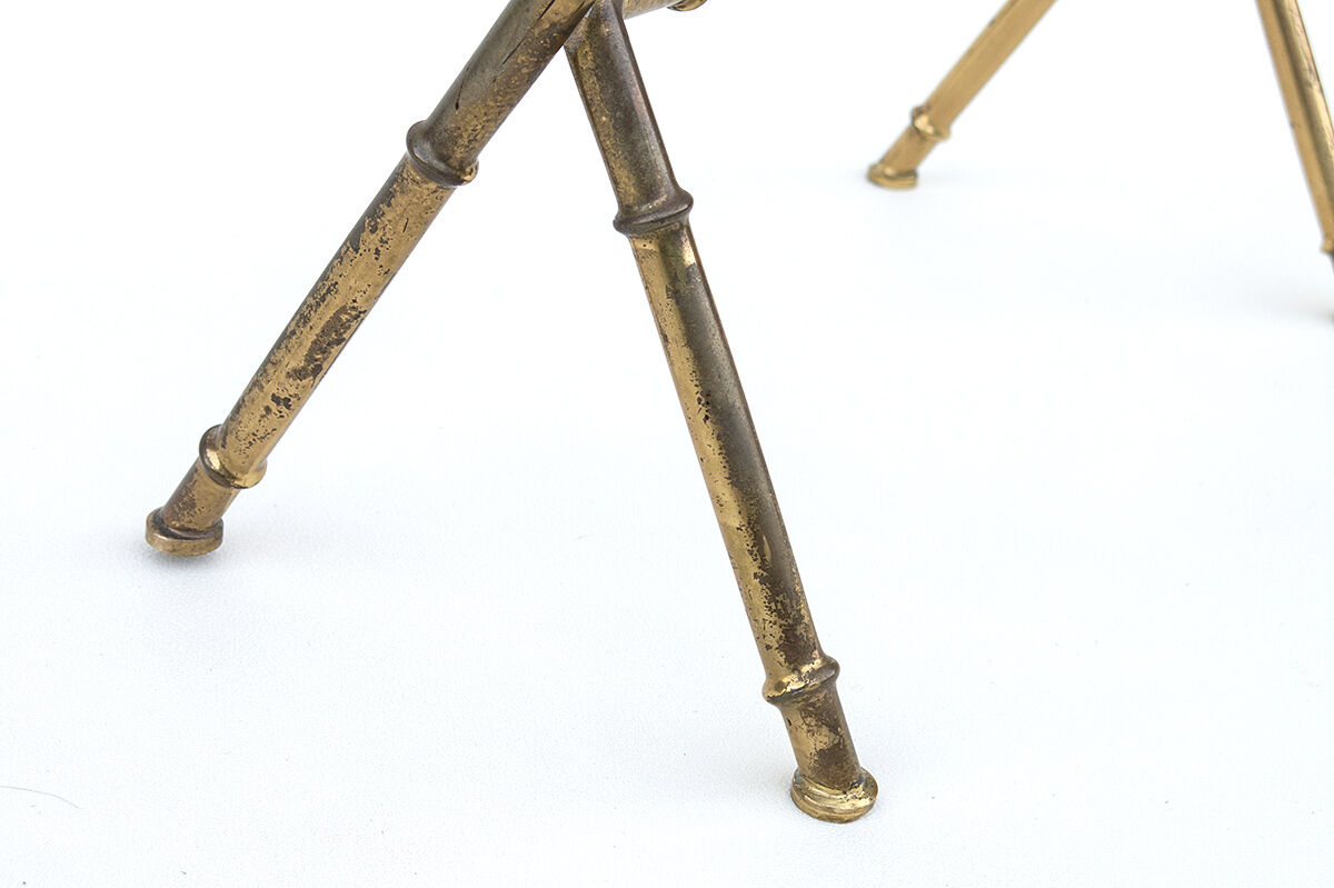 Brass Bamboo Magazine Rack ★ 50s 60s 70s Mid Century Modern Danish Design