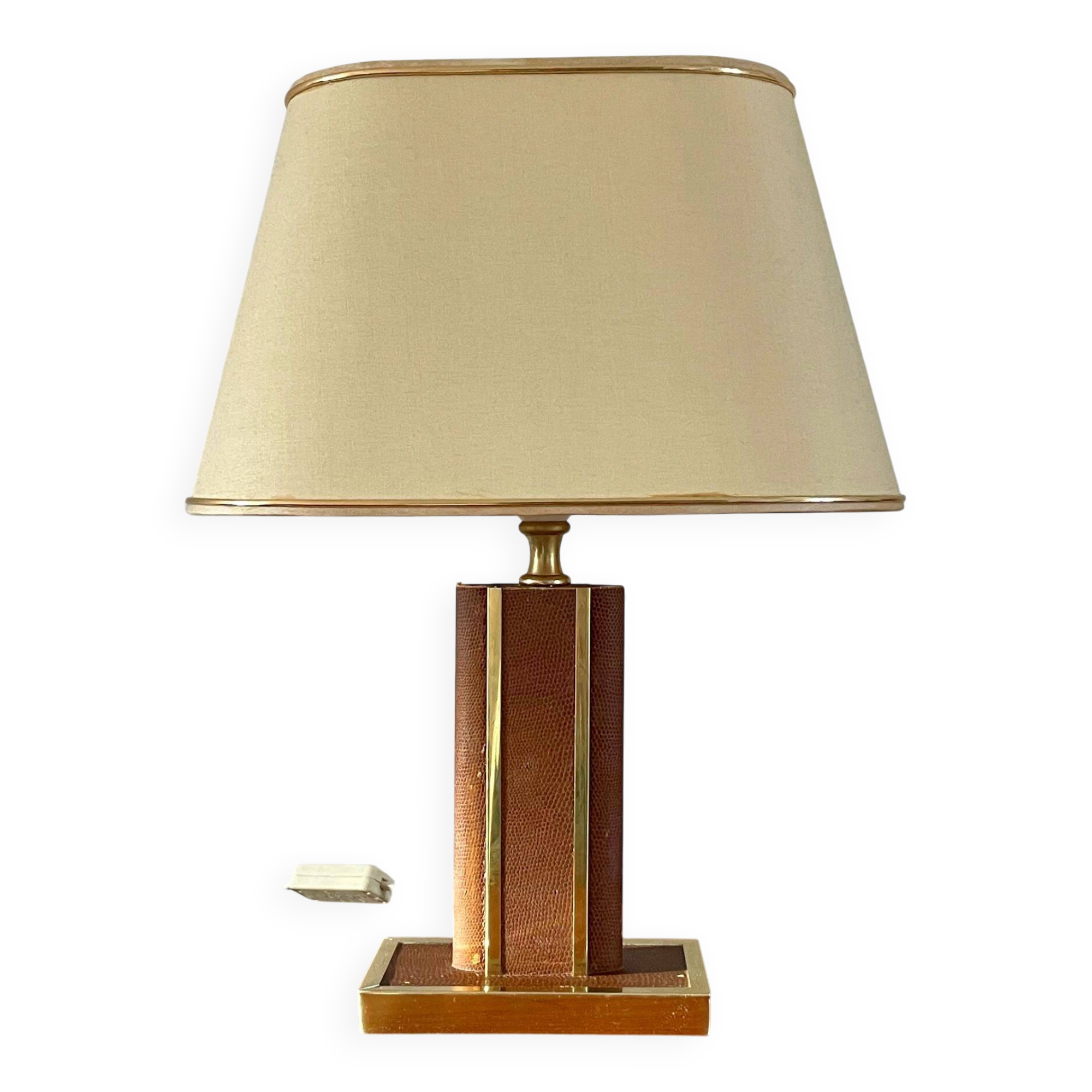 Vintage leather lamp by Robert Schuytener from the 1970s.