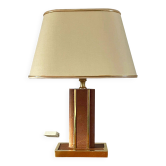 Vintage leather lamp by Robert Schuytener from the 1970s.