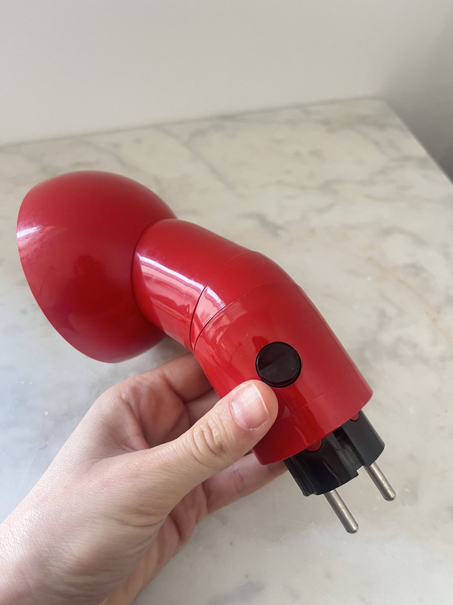 Vintage Danska Red Robot Wall Lamp, Space Age DL Lampen, 1970s Denmark