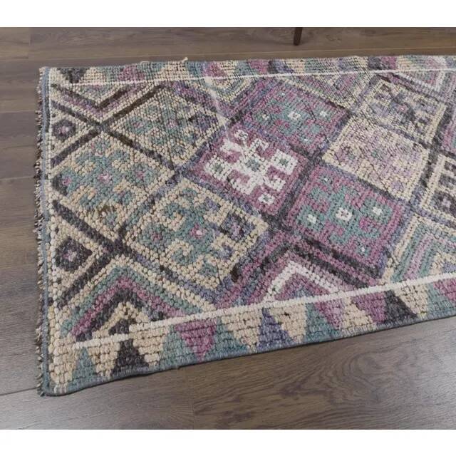 Vintage Turkish Hand-Knotted Runner Rug 73x350