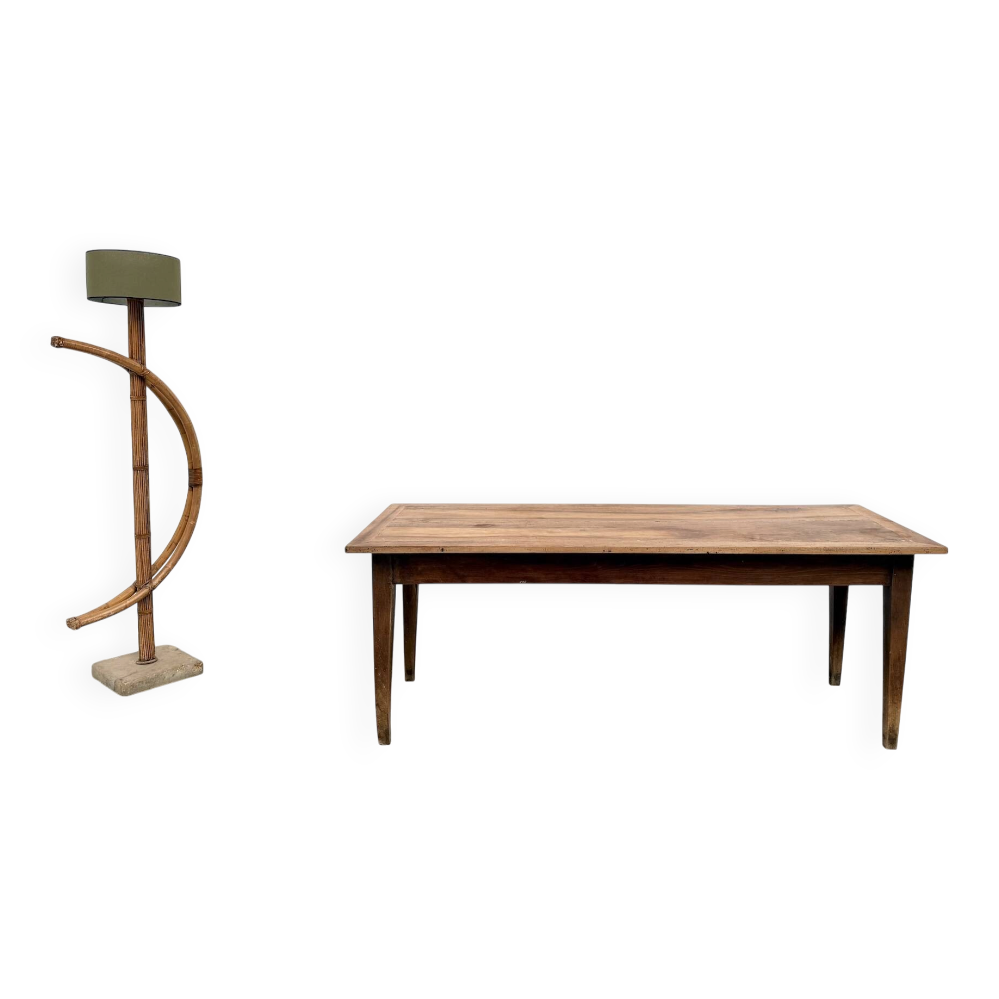 Solid walnut farmhouse table, 1950s.