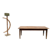 Table de ferme en noyer massif, années 50
