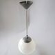 Suspension boule vintage en opaline blanche