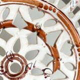 Handcrafted terracotta wall lamp enamelled bordeaux center