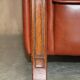 Vintage leather canapé in Art Nouveau style